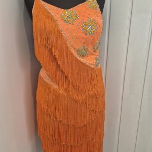 Latin fringe dress with spaghetti straps