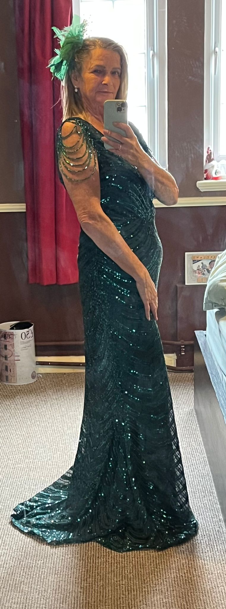 Green sparkling dress