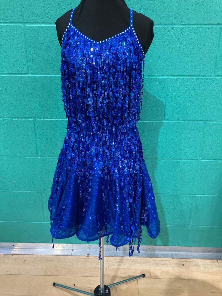Blue Latin and Salsa sequin dress